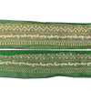 Sanskriti Vintage Sari Border Hand Beaded Zari 1 YD Trims 2.5W Green Floral Lace