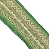 Sanskriti Vintage Sari Border Hand Beaded Zari 1 YD Trims 2.5W Green Floral Lace