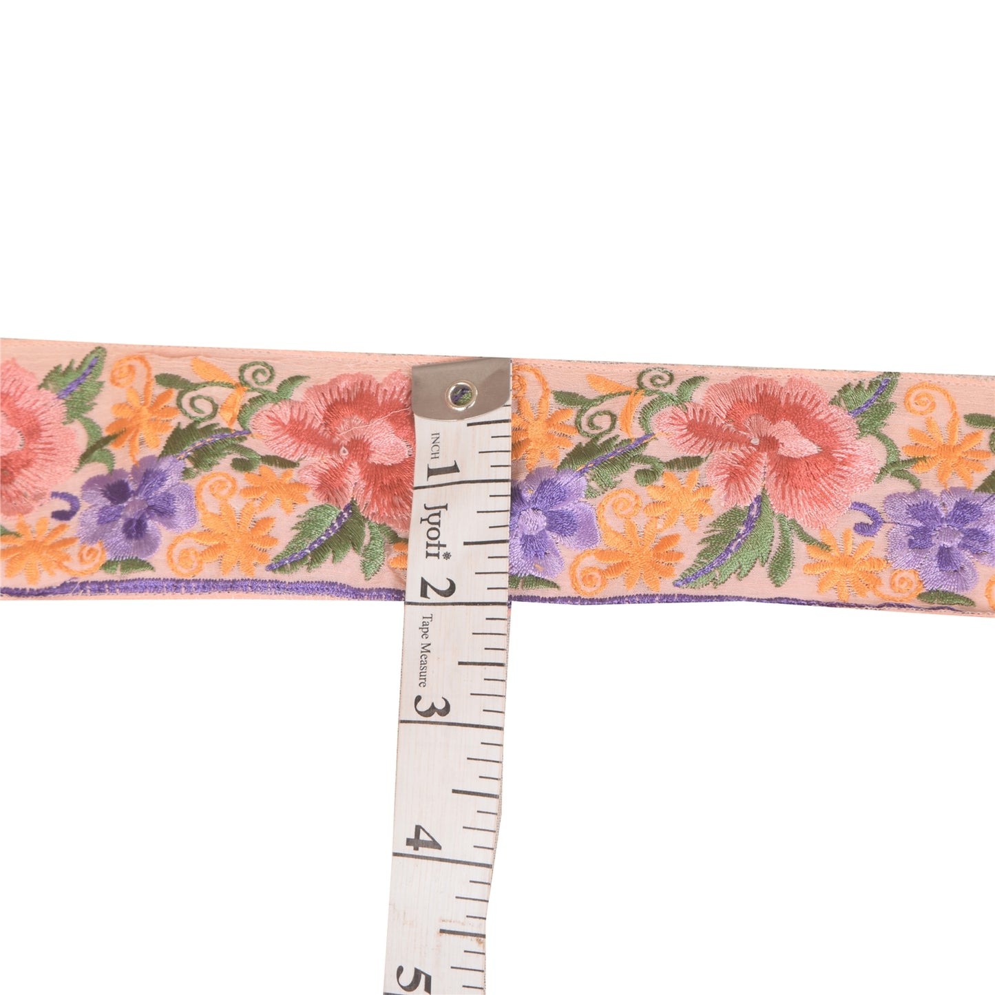 Sanskriti Vintage Sari Border Embroidered Decor 1YD Trims 2.5"W Pink Silk Lace