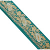 Sanskriti Vintage Border Antique Hand Beaded 1 YD Zardozi Trim Sewing Green Lace