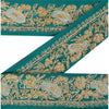 Sanskriti Vintage Border Antique Hand Beaded 1 YD Zardozi Trim Sewing Green Lace