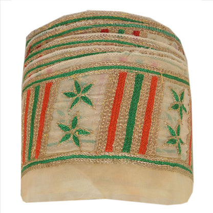 Sanskriti Vintage Sari Bord Håndbroderet 1Yd Indisk Kant Sycreme Blonde