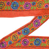 Sanskriti Vintage Saree Border Embroidered Indian 1 YD Trims Lace 2W Orange