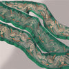 Sanskriti Vintage Sari Border Hand Beaded Zardozi 1 YD Trim 2.5 W Green Lace