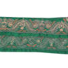 Sanskriti Vintage Sari Border Hand Beaded Zardozi 1 YD Trim 2.5 W Green Lace