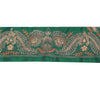 Sanskriti Vintage Sari Border Hand Beaded Zardozi 1 YD Trim 2.5 W Green Lace