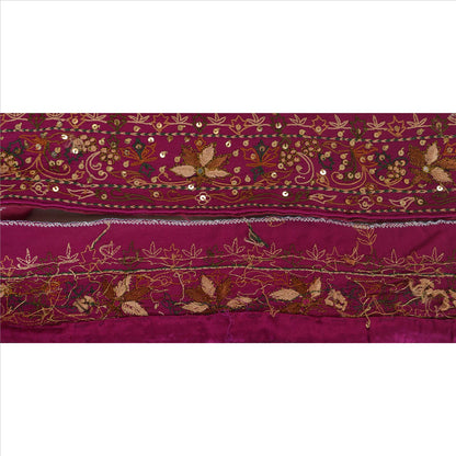 Sanskriti Vintage Sari Border Antique Beaded 1 Yd Indian Trim Sewing Purple Lace