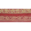 Sanskriti Vintage Sari Border Hand Beaded Craft 1 Yd Sewing Dark Red Trims Lace