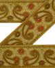Sanskriti Vintage Saree Border Hand Embroidered Zari 1 YD Trim 3.5w Green Lace