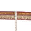 Sanskriti Vintage Sari/Saree Border Hand Bead Zardozi 1 YD Trim Marron 3W Lace