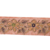 Sanskriti Vintage Sari/Saree Border Hand Beaded Sequins 1 YD Trim Pink 4W Lace