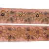 Sanskriti Vintage Sari/Saree Border Hand Beaded Sequins 1 YD Trim Pink 4W Lace