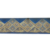 Sanskriti Vintage Saree Border Embroidered Zari Craft 1 YD Trims 3.3W Blue Lace