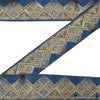Sanskriti Vintage Saree Border Embroidered Zari Craft 1 YD Trims 3.3W Blue Lace