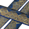 Sanskriti Vintage Saree Border Embroidered Zari Craft 1 YD Trims 3.3W Blue Lace