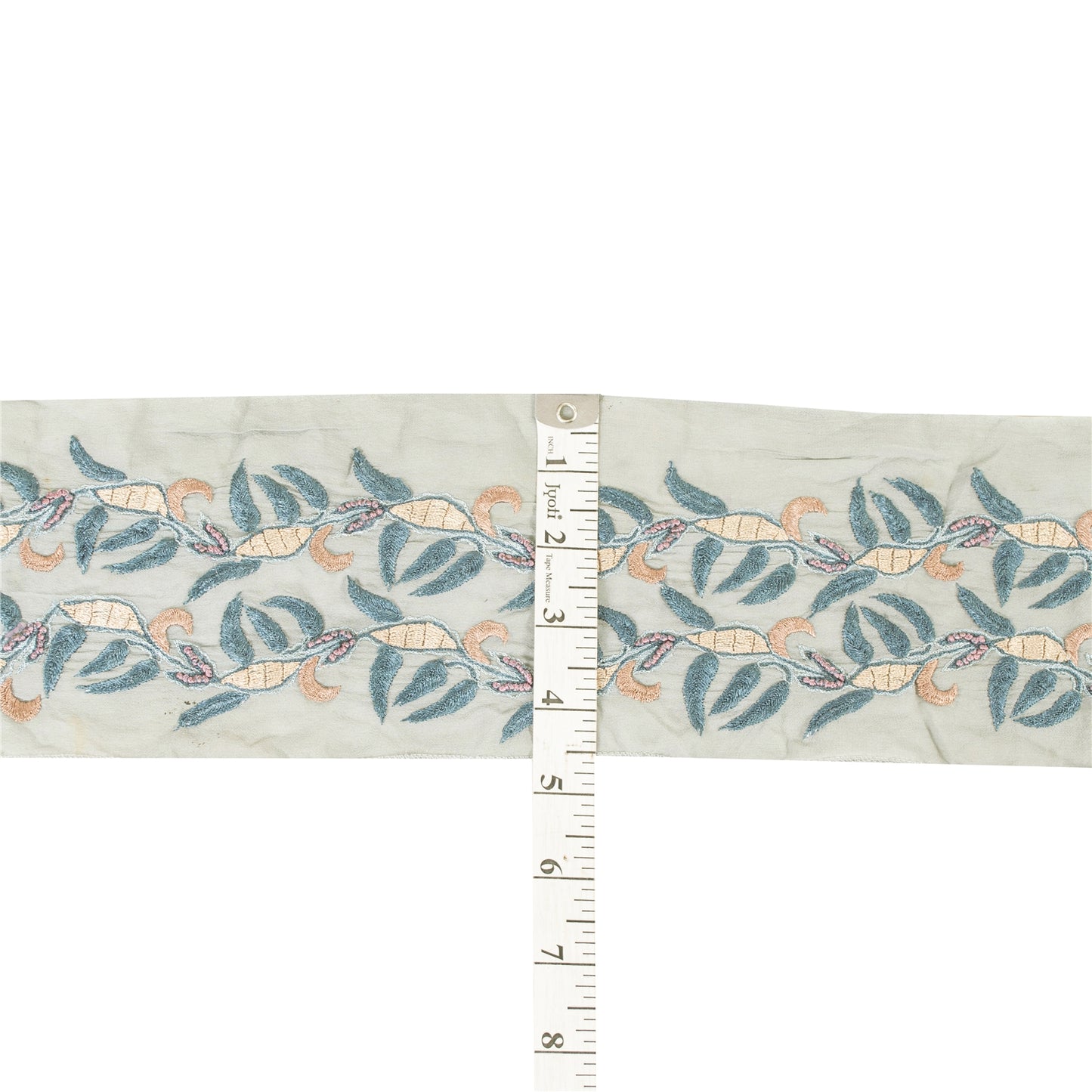 Sanskriti Vintage Sari/Saree Border Embroidered Thread 1 YD Trim White 3W Lace