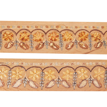 Sanskriti Vintage Sari/Saree Border Embroidered Thread 1 YD Trim Orange Lace