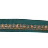 Sanskriti Vintage Saree Border Hand Beaded Craft Trims Lace 1 Yard Sequins Green