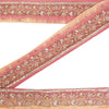 Sanskriti Vintage Saree Border Hand Beaded Gota Patti 1YD Trims 1.5W Maroon Lace