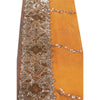 SANSKRITI VINTAGE SAREE BORDER HAND BEADED 1 YD TRIMS LACE 3W PURE SILK SAFFRON