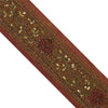 Sanskriti Vintage Sari/Saree Border Hand Beaded Zari 1 YD Trim Maroon 2.5W Lace
