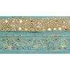 Sanskriti Vintage Sari Border Hand Beaded Craft 1 Yd Sewing Sky Blue Trims Lace