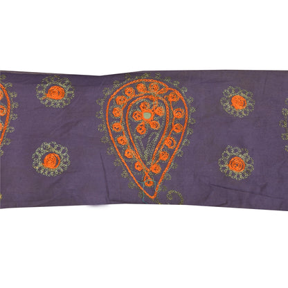 Sanskriti Vintage Sari/Saree Border Hand Bead Zari 1 YD Trim Blue 5W Cotton Lace