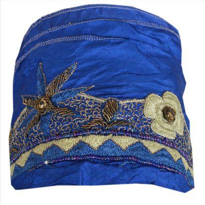 Sanskriti Vintage Sari Border Handbeaded 1 Yd Indian Trim Sewing Blue Lace