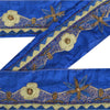 Sanskriti Vintage Sari Border Handbeaded 1 Yd Indian Trim Sewing Blue Lace