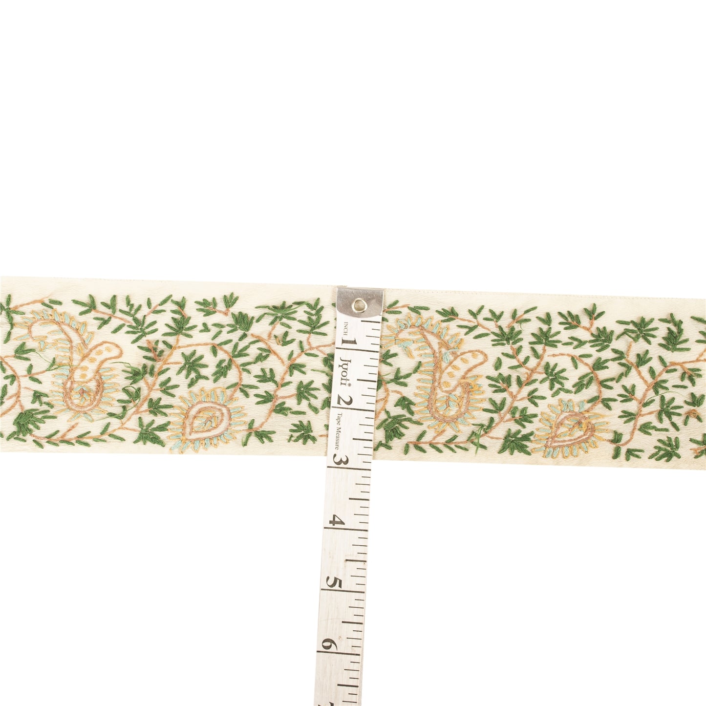 Sanskriti Vintage Sari Border Hand Embroidered Craft 1YD Sewing Cream Trims Lace