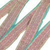 Sanskriti Vintage Sari Border Hand Embroidered Craft 1 Yd Sewing Pink Trims Lace
