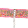 Sanskriti Vintage Sari Border Hand Beaded Craft 1 YD Sewing Pink Trims Deco Lace