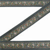 Sanskriti Vintage Sari/Saree Border Hand Embroidery 1YD Trim Grayish 3.2W Black