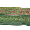 Sanskriti Vintage Sari/Saree Border Hand Beaded Gota 1 YD Trim Green & Saffron