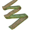 Sanskriti Vintage Sari/Saree Border Hand Beaded Gota 1 YD Trim Green & Saffron