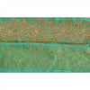 SANSKRITI VINTAGE Border Antique Hand Beaded 1 YD Indian Trim Sewing Green Lace