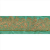 SANSKRITI VINTAGE Border Antique Hand Beaded 1 YD Indian Trim Sewing Green Lace