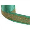 SANSKRITI VINTAGE Border Antique Hand Beaded 1 YD Indian Trim Sewing Green Lace