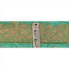 SANSKRITI VINTAGE Border Antique Hand Beaded 1 YD Indian Trim Sewing Green Lace