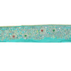 SANSKRITI VINTAGE SARI BORDER HAND BEADED CRAFT 1 YD TRIMS 1.5'W RIBBON SKY BLUE