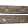 Sanskriti Vintage Sari Border Hand Bead Zari Zardozi 1 YD Craft Trim Brown Lace