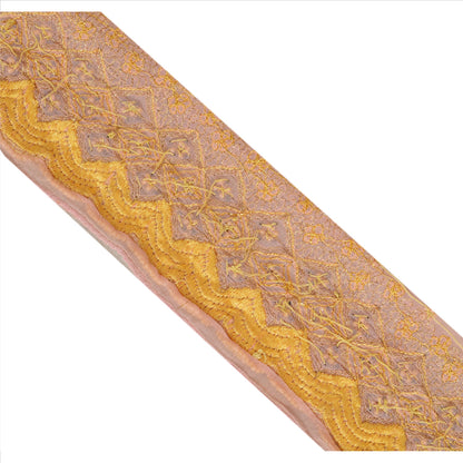 Sanskriti Vintage Sari Border Hand Beaded 1 Yd Indian Trim Sewing Pink Lace