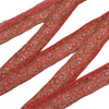 Sanskriti Vintage Sari Border Hand Beaded Brocade Zari Craft 1 Yd Red Trims Lace