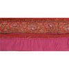 Sanskriti Vintage Sari Border Hand Beaded Brocade Zari Craft 1 Yd Red Trims Lace