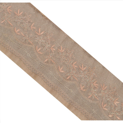 Sanskriti Vintage Sari Border Hand Beaded 1YD Indian Trim Sewing Peach Lace