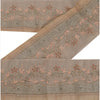 Sanskriti Vintage Sari Border Hand Beaded 1YD Indian Trim Sewing Peach Lace