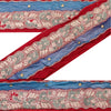 Sanskriti Vintage Sari Border Hand Beaded Craft 1 YD Sewing Blue Trims Deco Lace