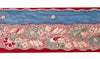 Sanskriti Vintage Sari Border Hand Beaded Craft 1 YD Sewing Blue Trims Deco Lace