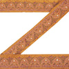Sanskriti Vintage Sari Border Hand Embroidered 1 YD Trim Sewing Saffron Lace 2.9