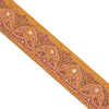 Sanskriti Vintage Sari Border Hand Embroidered 1 YD Trim Sewing Saffron Lace 2.9